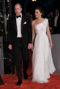 The Duke and Duchess of Cambridge enjoyed a starry night at the BAFTAs on Sunday, adding a touch of royal power to the ceremony. William, who is President of BAFTA, was joined by his wife Kate at the Royal Albert Hall. Bradley Cooper, Margot Robbie, Olivia Colman and Rami Malek were among the stars who donned their gladrags for what is dubbed the biggest night in the British film calendar.The celebrity guests started arriving at the venue from 4pm, but the red carpet went into shutdown mode when William and Kate made their grand entrance just after 6pm. The royals were welcomed by BAFTA Chief Executive Amanda Berry, who escorted the couple to their seats inside the stunning London landmark.Kate, who has attended the BAFTAs twice before, and once when she was pregnant with Prince Louis, pulled out all the stops for her glitzy night out. See the best photos...