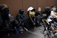 Family members of twelve Hong Kong activists hold a news conference to seek help in Hong Kong