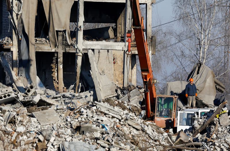 Aftermath of recent shelling in Makiivka