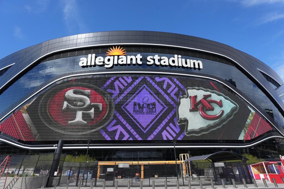 Allegiant Stadium in Las Vegas is hosting the Super Bowl for the very first time.
