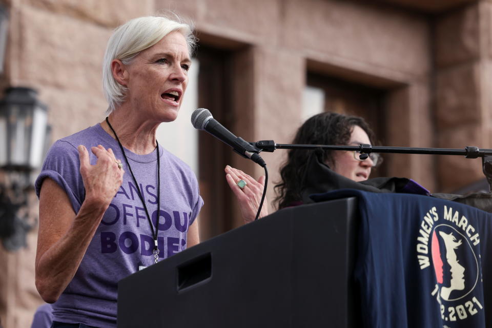 Activist Cecile Richards speaks at a women's march.