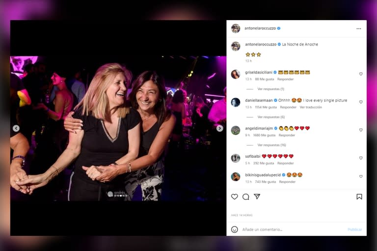 Patria Blanco, la madre de Antonela Roccuzzo estuvo en la fiesta y bailó con Celia Cuccittini, la mamá de Leo Messi (Foto: Instagram @antonelaroccuzzo)