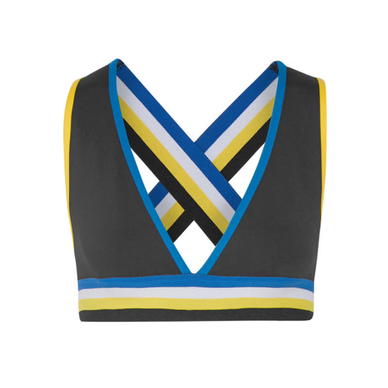 <a rel="nofollow noopener" href="http://rstyle.me/~9PsCI" target="_blank" data-ylk="slk:The Mountain Striped Stretch-Jersey Sports Bra, P.E Nation, $90;elm:context_link;itc:0;sec:content-canvas" class="link ">The Mountain Striped Stretch-Jersey Sports Bra, P.E Nation, $90</a>