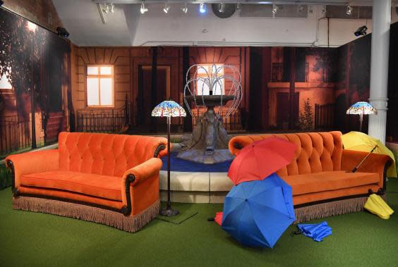 A newly opened Friends pop-up commemorates the show’s 25th anniversary in New York City. Fans can recreate the sitcom’s opening credits in this set-up. (ANGELA WEISS/AFP/Getty Images)