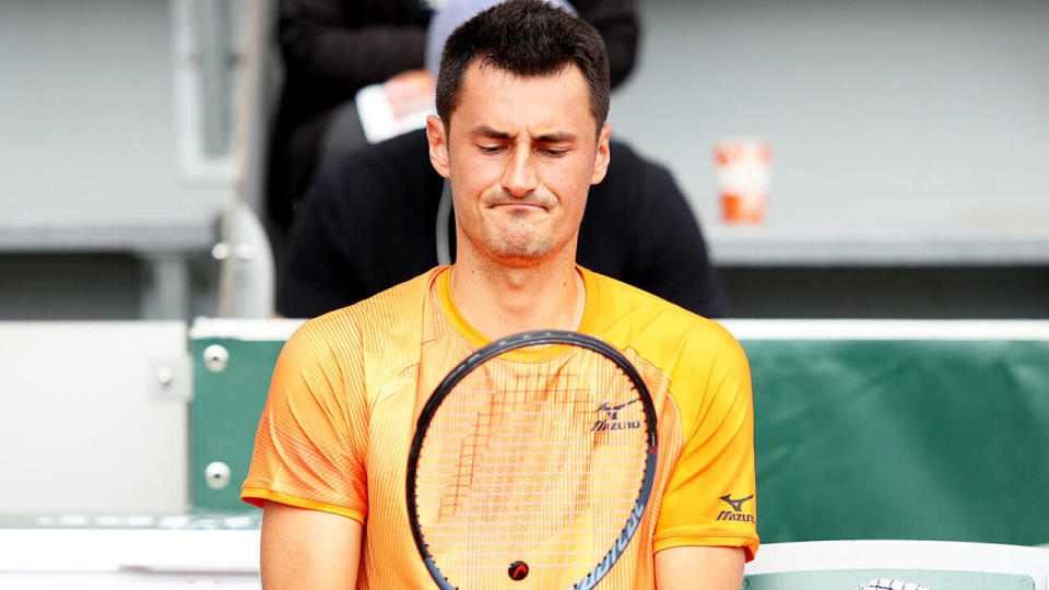 Bernard Tomic was bundled out of the French Open in straight sets. (Photo by Adam Pretty/Getty Images)