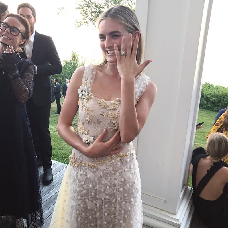 <p>Nathalie in a custom Rodarte wedding dress</p> <h4>@harleyvnewton</h4>