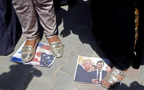 Palestinians protested against the Bahrain summit - Credit: REUTERS/Mohammed Salem