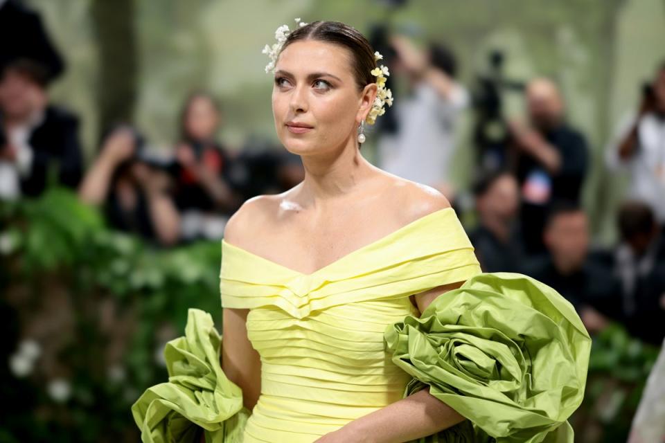 Retired Russian tennis player Sharapova at the Met Gala in May (Getty Images for The Met Museum/)