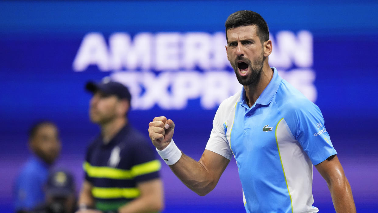 Novak Djokovic is back in the US Open final. (AP Photo/Frank Franklin II)