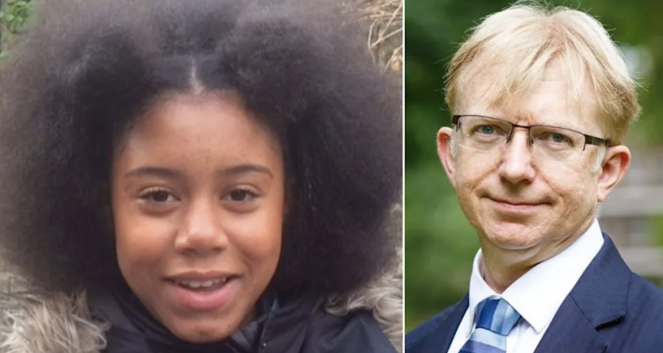 Ruby Williams, left, was called a 'stroppy teenager of colour' by barrister Jon Holbrook, right. (Kate Williams/Cornerstone Barristers)
 
