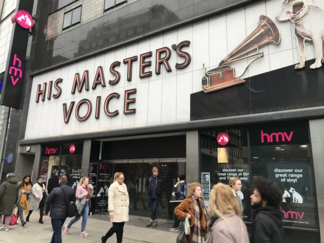 HMV’s flagship Oxford Street store closed down in 2019 (Alys Key/PA)