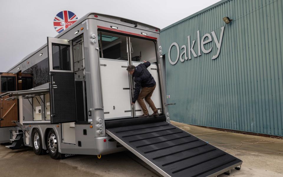 Writer Jeremy Taylor and luxury horsebox Oakley Supremacy in Hertfordshire, UK - Jeff Gilbert 