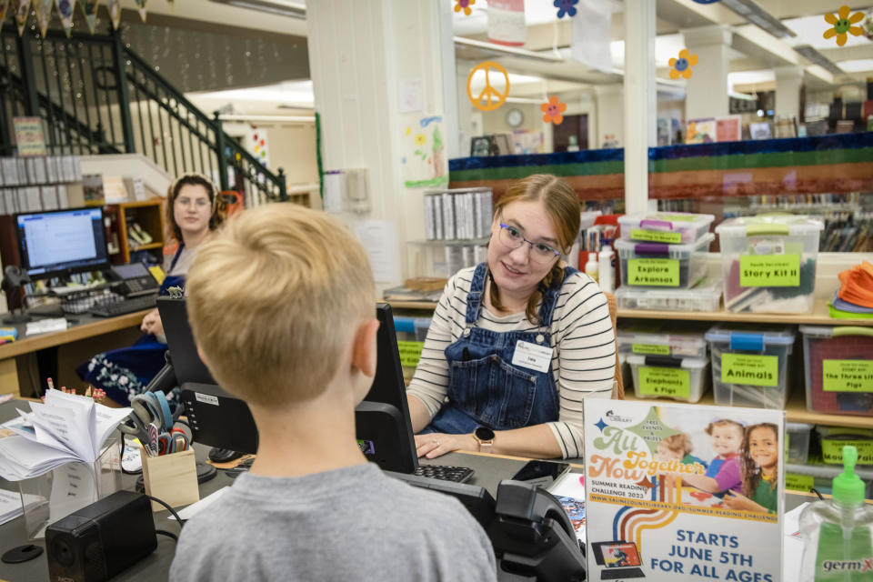 The Saline County Library in Benton, Ark., on May 25, 2023. (Brandon Dill for NBC News)