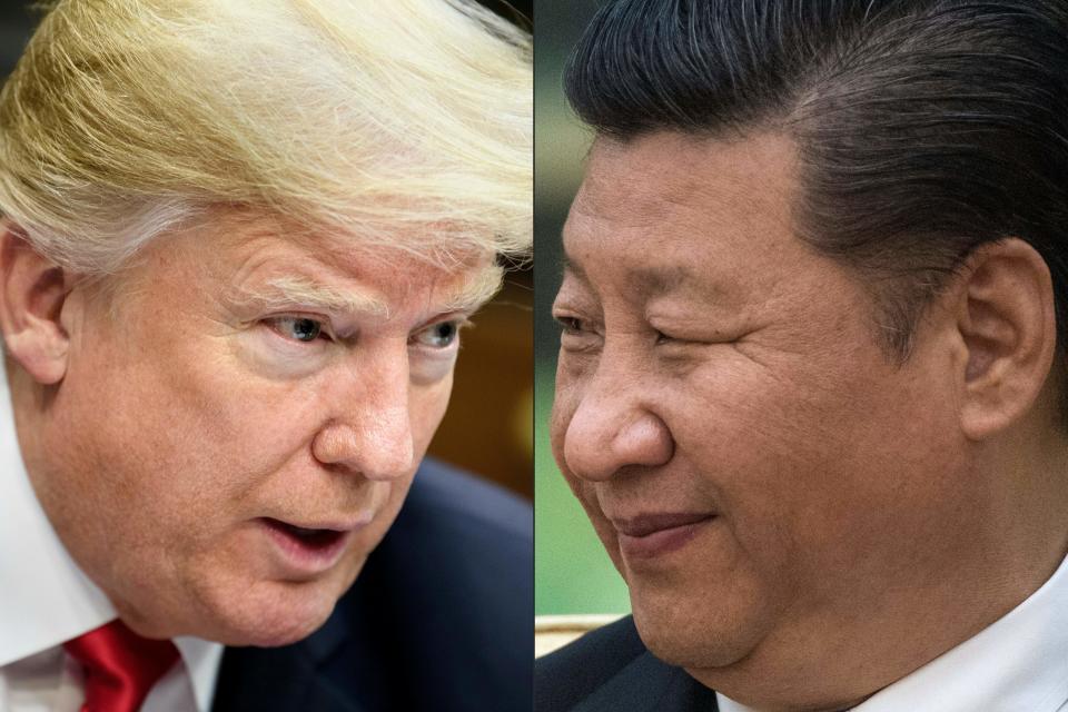 (COMBO) This combination of pictures created on May 14, 2020 shows recent portraits of   China's President Xi Jinping (R) and US President Donald Trump. - US President Donald Trump said on May 14, 2020, he is no mood to speak with China's Xi Jinping, warning darkly he might cut off ties with the rival superpower over its handling of the coronavirus pandemic. "I have a very good relationship, but I just -- right now I don't want to speak to him," Trump told Fox Business. (Photos by Brendan Smialowski and Fred DUFOUR / AFP) (Photo by BRENDAN SMIALOWSKI,FRED DUFOUR/AFP via Getty Images)