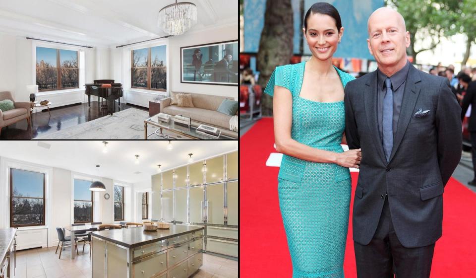 Bruce's £13m flat: Action hero Bruce Willis and his British actress wife Emma Heming are selling their New York flat. The Die Hard actor, 62, is seeking £12.75m for the elegant property he bought two years ago. Built in 1923, the six-bedroom home spans 6,000sq ft. Highlights include a gold-schemed kitchen/dining room that overlooks Central Park. <p></p><p><a href=