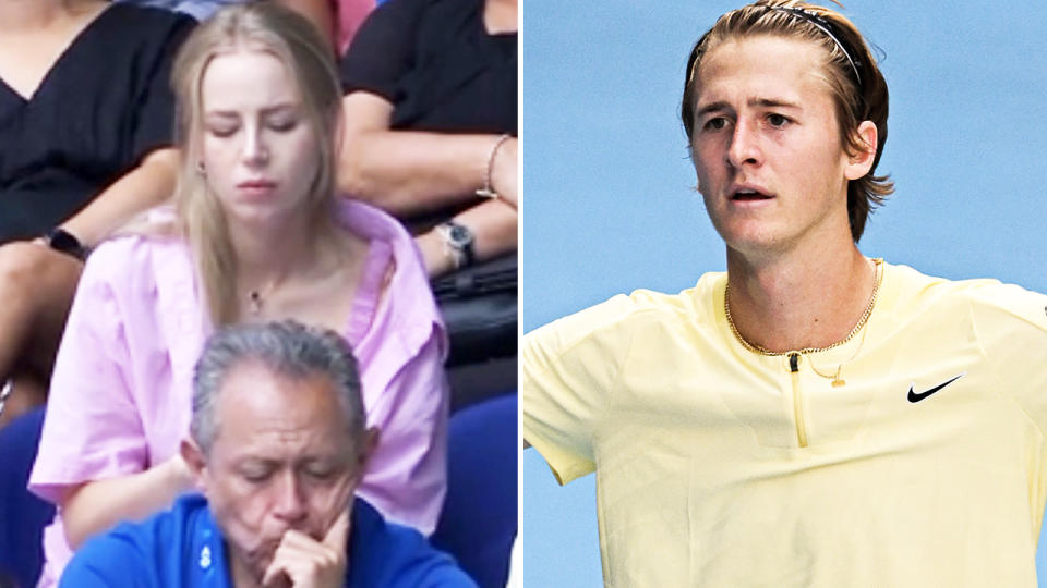 Sebastian Korda and girlfriend Ivana Nedved, pictured here at the Australian Open.