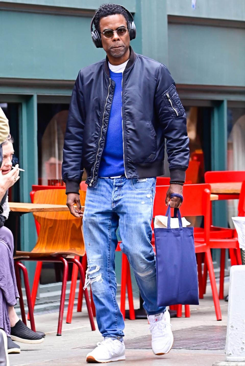 Chris Rock is seen in SoHo on April 26, 2022 in New York City