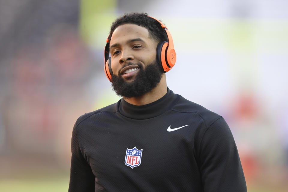 The Cleveland Browns announced that receiver Odell Beckham Jr. underwent core muscle surgery on Tuesday. (AP/David Richard)