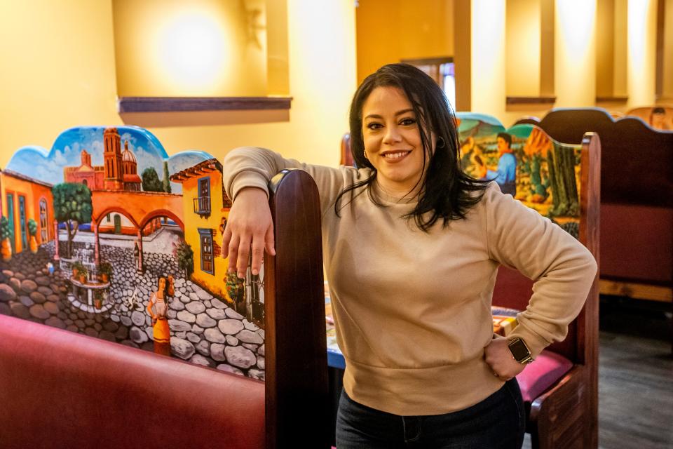 Owner Patricia Quiroz poses inside the new Fiesta Tapatia location on Thursday, Jan. 13, 2022, at Heritage Square in Granger.