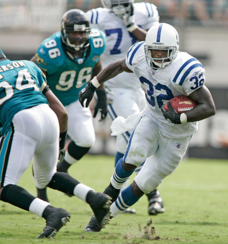 Edgerrin James led the NFL in rushing as a rookie.