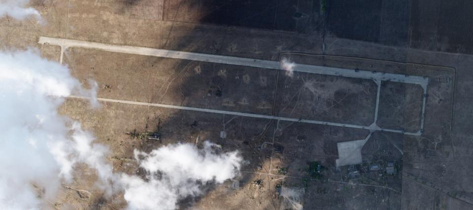 A full view of Berdyansk airport as of October 18, 2023. <em>PHOTO © 2023 PLANET LABS INC. ALL RIGHTS RESERVED. REPRINTED BY PERMISSION</em>