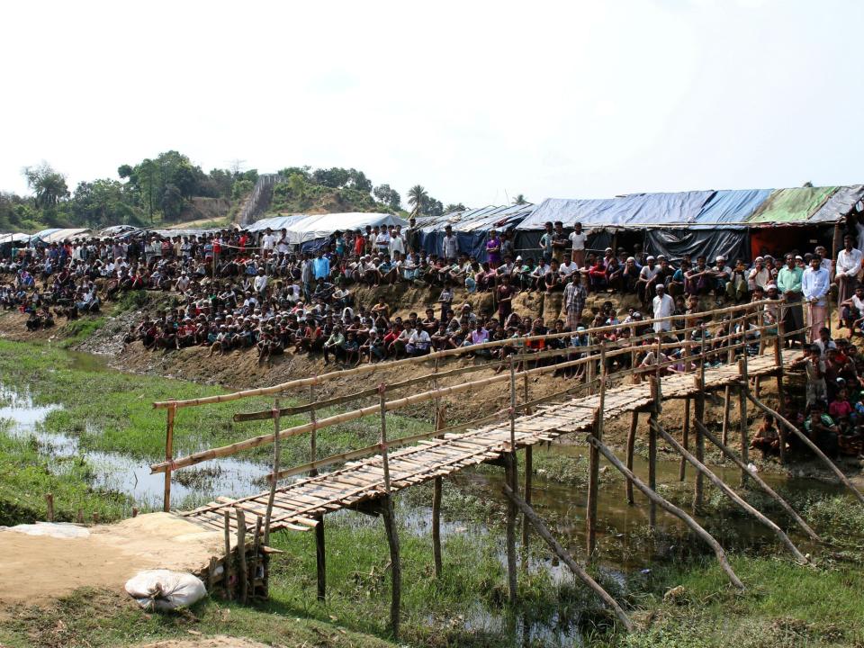 Refugees are seen at the Cox's Bazar refugee camp in Bangladesh, near Rakhine state, Myanmar: Reuters