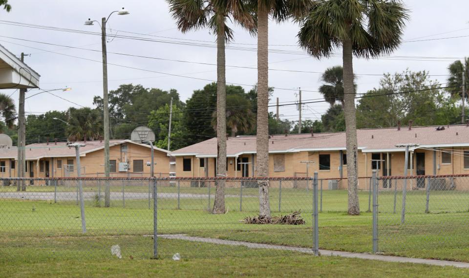 The Caroline Village Apartments sit at the bottom of low-lying land in Daytona Beach's Midtown neighborhood and have been inundated by floodwater over and over for decades. The 58-year-old public housing duplexes might be torn down in a few years as part of a revitalization effort.