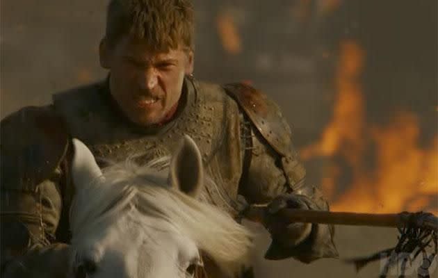 While Jaime is back on the battlefield. Source: HBO