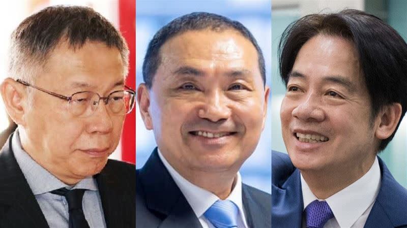 第16屆總統大選共有3位候選人，分別是民眾黨的柯文哲（左起）、國民黨的侯友宜、民進黨的賴清德，最終結果即將揭曉。（圖／翻攝自臉書）