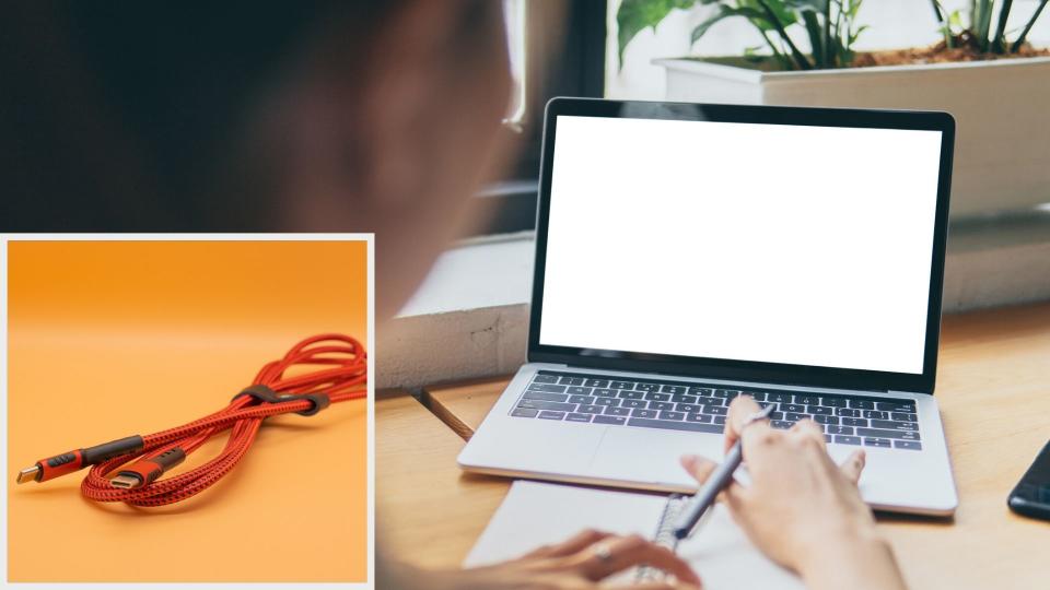 Thunderbolt cable and notebook computer.