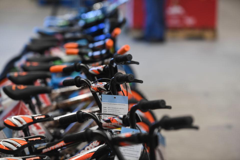 Bikes sit out on display during the Columbia County Sheriff's Office Day with a Deputy at Walmart on Thursday, Dec. 21, 2023.