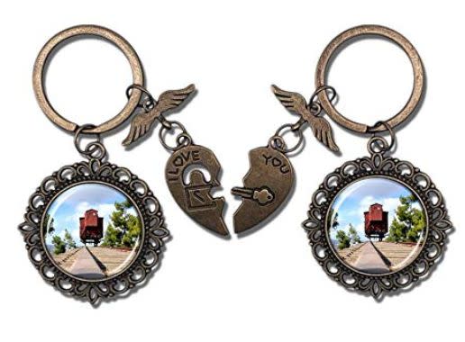 Valentine's Day key chains featuring a photo of a train car that&nbsp;deported Jews for extermination remained for sale on Sunday. (Photo: Amazon)