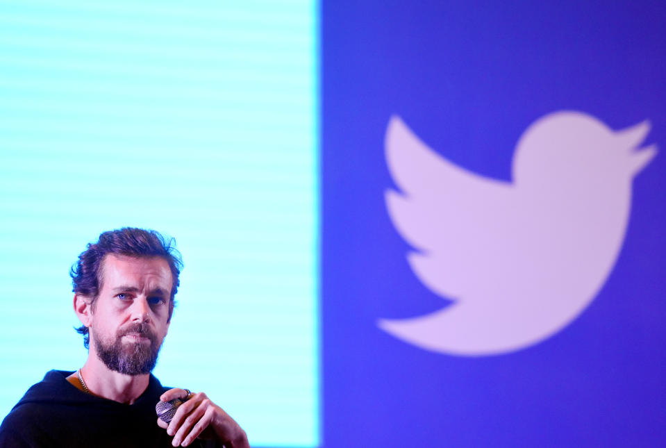 NEW DELHI, INDIA - NOVEMBER 12: Twitter CEO and Co Founder, Jack Dorsey addresses students at the Indian Institute of Technology (IIT), on November 12, 2018 in New Delhi, India. (Photo by Amal KS/Hindustan Times via Getty Images)