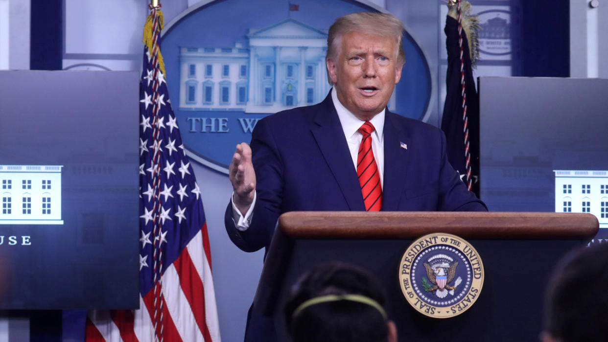 President Trump takes questions at a news conference