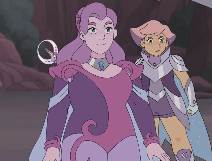 Spinnerella stands next to Glimmer