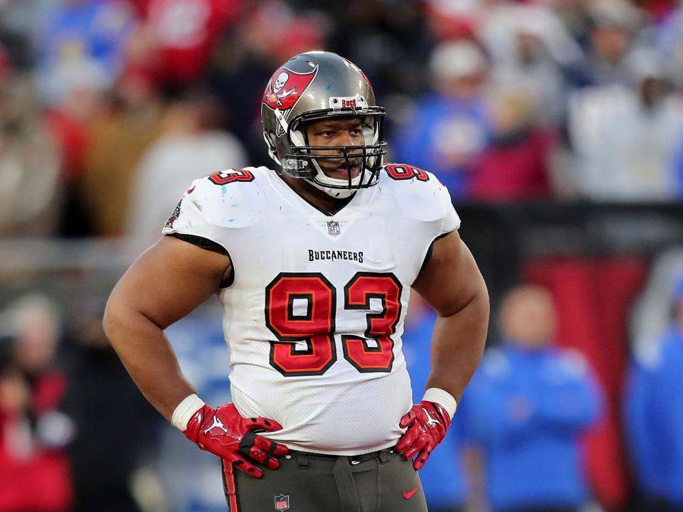 Ndamukong Suh looks on during a game against the Los Angeles Rams.