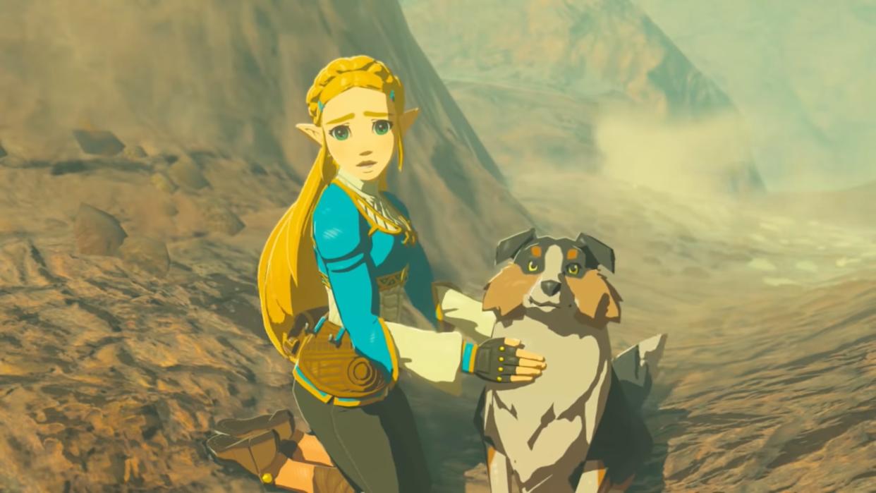  The Legend of Zelda: Breath of the Wild Zelda with dog. 