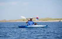 <p>Obama hits The Great Outdoors, taking some time to kayak while visiting Massachusetts.</p>