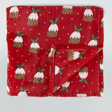 George Red Christmas Pudding Super Soft Throw