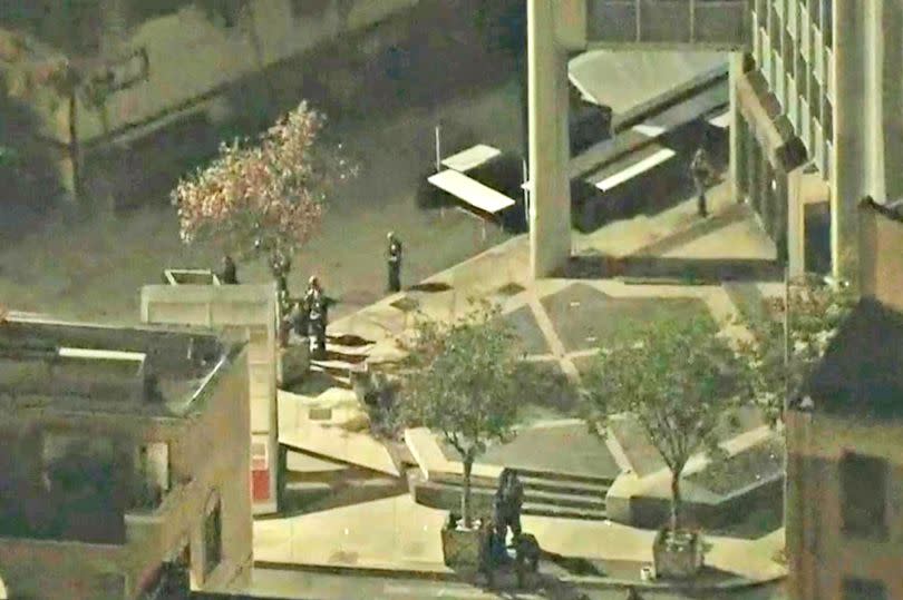 Suspect reportedly armed with knife (CBS News/Twitter)