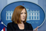 White House press secretary Jen Psaki speaks at a press briefing at the White House in Washington, Monday, Sept. 20, 2021. (AP Photo/Andrew Harnik)