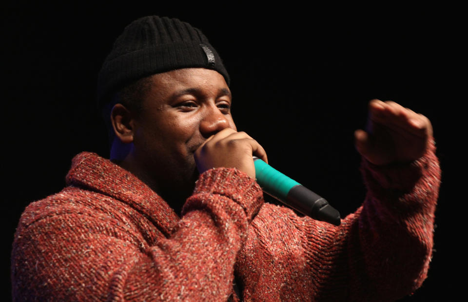 Rapper Murda Mook attends the King of the Dot and OVO “Blackout 5” Rap Battle at Queen Elizabeth Theatre on February 8, 2015 in Toronto, Canada. (Photo by Isaiah Trickey/FilmMagic).