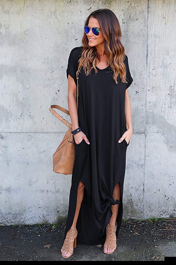 black maxi dress outfit ideas