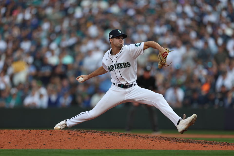 西雅圖水手投手Matt Brash。(Photo by Rob Carr/Getty Images)