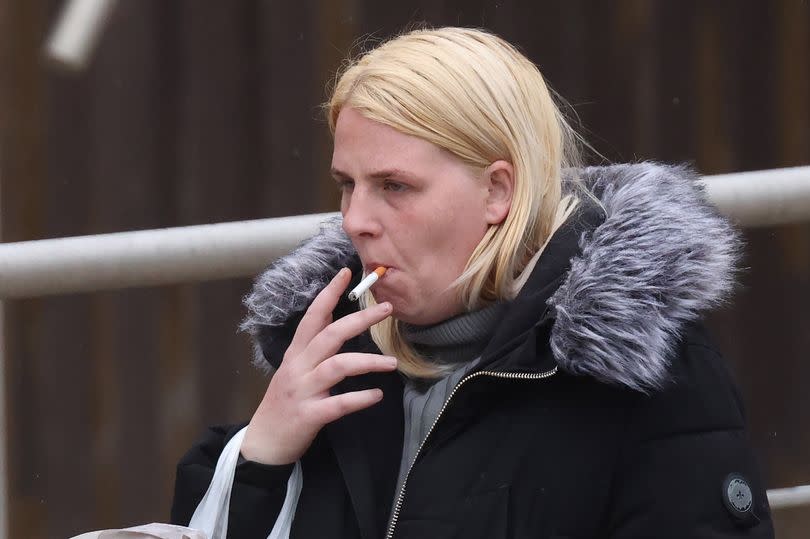 Amy Briers outside Liverpool Crown Court following an earlier hearing