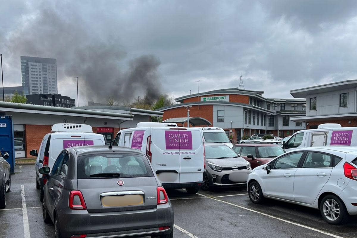 A “small fire” at the former CedarGroup warehouse in Royal Crescent Road <i>(Image: Submitted)</i>