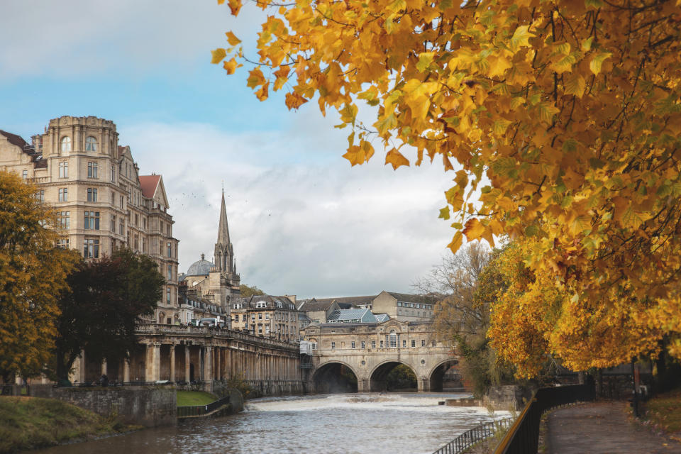 Autumnal colours of city of Bath