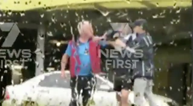 The driver and passengers wound up in a physical altercation, allegedly over a $6.50 fare. Photo: 7 News