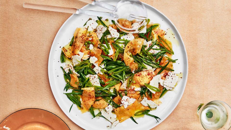 Cantaloupe With Sugar Snap Peas and Ricotta Salata