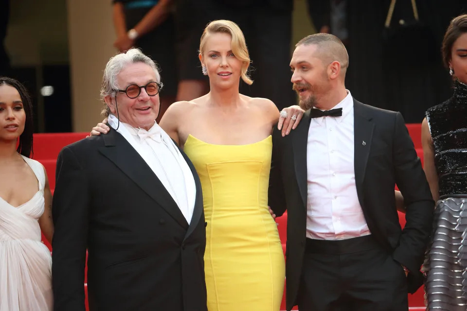 CANNES, FRANCE - MAY 14:  George Miller, Charlize Theron and Tom Hardy, attend the 